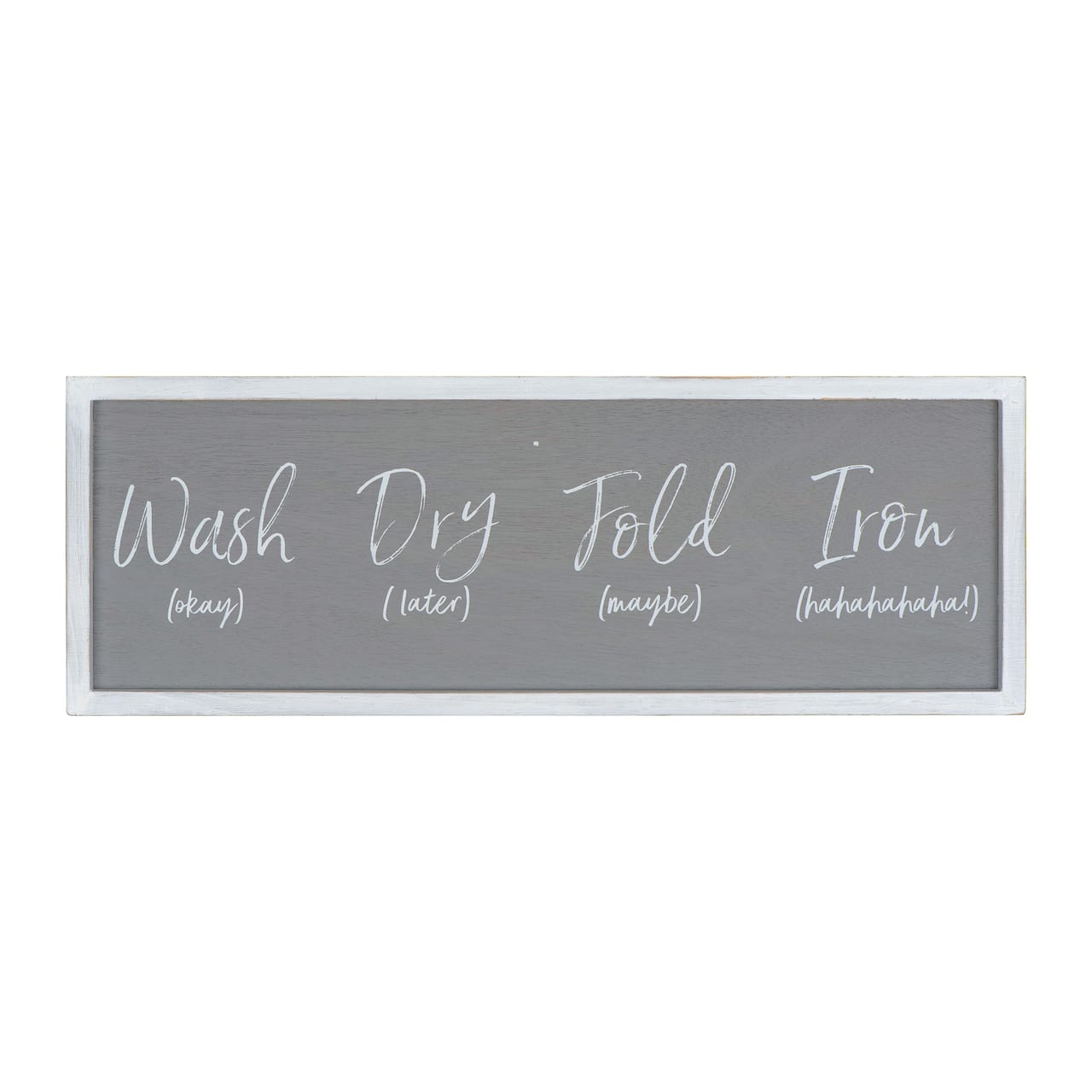 Hello Honey® Gray Wash Dry Fold Iron Funny Wood Framed Wall Décor